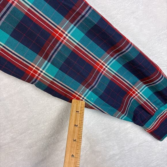 VTG 70s 80s Saddle King Western Pearl Snap Shirt Men M 15.5 Plaid Cowboy USA - Picture 8 of 8